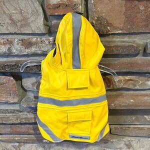 Eddie Bauer Yellow Reflective Hooded Dog Rain Vest Size S